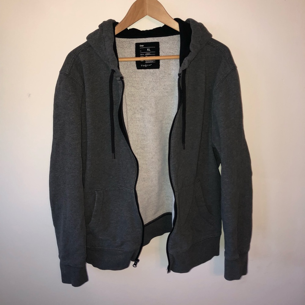 Grey cozy center zip sweatshirt